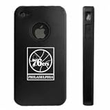 Apple iPhone 4 4S 4G Black Aluminum & Silicone Case Philadelphia 76ers