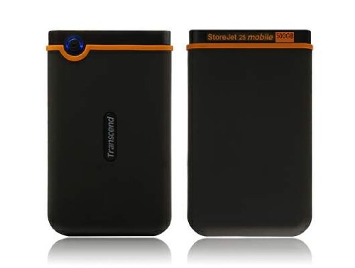 Transcend StoreJet 25 Mobile Anti-Shock 500 GB USB 2.5 Portable Hard Drive TS500GSJ25M