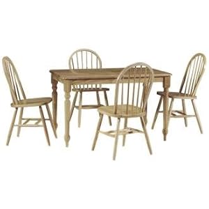 Natural Finish Wood Farmhouse Table And Chairs