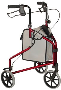 3 Wheel Freedom Cart™ Ambulatory Aids Ultra -lightweight 3-wheeled walker with pouch, polyest
