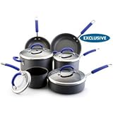 Rachael Ray Hard Anodized Nonstick Blue Cookware Set 10-pc.