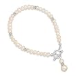 7" Cultured Freshwater White Pearl Toggle Bracelet