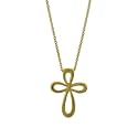 18k Yellow Gold Overlay Sterling Silver Eternity Cross Pendant