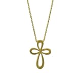 18k Yellow Gold Plated Sterling Silver Eternity Cross Pendant
