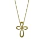 18k Yellow Gold Overlay Sterling Silver Eternity Cross Pendant