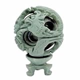 Chinese Soapstone Mystery Ball - Dragon and Phoenix Design on Ancient Puzzle - Fun and Beautiful Décor for Home or Office