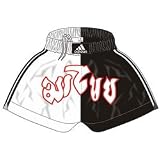 Adidas Thai Boxing Shorts (Size: Medium) (Colour: Black / White )
