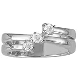 18K White Gold Three-Stone Diamond Ring