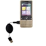 Retractable USB Cable for the Sony Ericsson G700 with Power Hot Sync and Charge capabilities - Gomadic Brand w/ TipExchange Technology