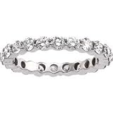 14K White Gold Diamond Bridal Eternity Band Ring Size 5
