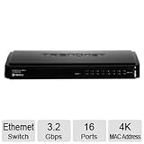 TRENDnet 16-Port Unmanaged 10/100 Mbps Ethernet Desktop Plastic Housing Switch TE100-S16D