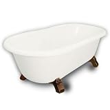 American Bath Factory B1-3700-BB-DM7-M2-45-OB Madeline Double Ended Clawfoot Bathtub in Bisque, Arma