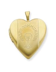 Gold Filled 20mm First Communion Heart Locket