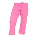 Pink Solid color Lightweight Low Rise Flared Cotton Jersey Capris with tie cord waist. 5 Adult sizes