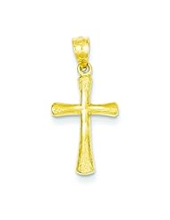 14K Yellow Gold Cross Pendant Charm FindingKing
