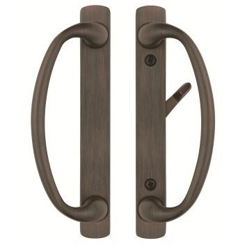 Charlotte Sliding Door Handle Set in Oil Rubbed Victorian Bronze Finish Fits 3-15/16