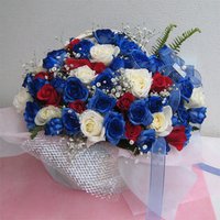 青いバラのキラキラアレンジメント★トリコロールブルー★シルバー【生花】【お祝い】記念日】【誕生日】【フラワーギフト】【バラ】