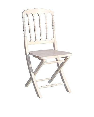 HOME FURNITURE Sedia Pieghevole Napoleon Bianco