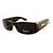 Locs All Black Cholo Biker Extra Narrow Lens Rectangular Thick Arm Sunglasses