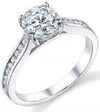 18 Stone Round Channel Set Diamond Eng Ring .21ct (cz ctr)