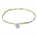 Yellow Gold Diamond Heart Charm Bracelet 7 inches (1/6 ctw, I1-HI)