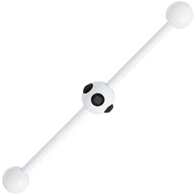 White Black Gem Tiffany Ball Industrial Barbell