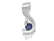 14K White Gold Sapphire and Diamond Pendant