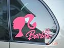 Barbie Doll Car Window Truck Decal Sticker -PINK COLOR- SBD04058- 4"L X 5.8"W