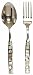 Decorative Salad Server With Inlaid Mother of Pearl Handles