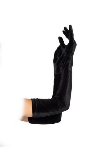 Sexy Adult Womens Lingerie Velvet Opera Length Gloves O/S Black Leg Avenue By Fenvy