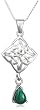 Sterling Silver Celtic Malachite Drop Pendant, 18