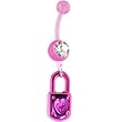 Bioplast Pink Heart Lock Dangle Belly Ring