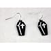 Goth Coffin Earrings Vamp Cross Black Metal Lolita Dead