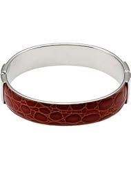 Amalfi™ Stainless Steel & Leather Bangle Bracelet 08.00 Inch Dark Brown B456
