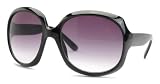 Vintage Inspired Glossy Oversized Sunglasses [2517] - (Black/Lavender)