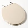 Comfort Seats C1B4R2-01BN Deluxe Molded Wood Toilet Seat with Brushed Nickel Hinges, Round, Bone