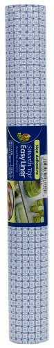 Duck 1018196 Smooth Top Easy Non-Adhesive Shelf Liner, 10-Square Feet 20-Inch Wide, Circle Flower Blue
