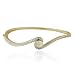 Yellow Gold Overlay Sterling Silver Opal & Diamond Bangle Bracelet