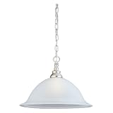 Sea Gull Lighting 65050-962 Canterbury One-Light Pendant, Brushed Nickel Finish with Satin Etched Glass
