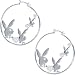 Officially Licensed Silver Plated PLAYBOY Clear RHINESTONE HEARTS Hoop Earrings