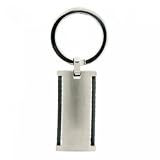 New Stainless Steel Key Fob Ring w/ Black Rope Design
