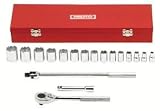 Stanley Proto J54122 18 Piece 6 Point 1/2 Drive Socket Set