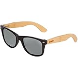 WOODIES Bamboo Wood Sunglasses in Vintage Wayfarer Style with Black Plastic Frame - The Best Wooden Sunglasses for the Beach, Lake, or Fishing with Po