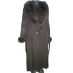Cashmere Blend Wrap Coat w/Matching Fox Shawl Collar & Cuffs