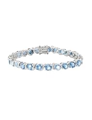Effy Jewlery Sterling Silver Blue Topaz 7" Bracelet, 12.96 TCW
