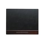 Wood Tones Series Desk Pad with Wood Pencil Ledge, 19