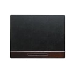 Wood Tones Series Desk Pad with Wood Pencil Ledge, 19"x24", Mahogany ELD23390
