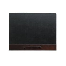 Wood Tones Series Desk Pad with Wood Pencil Ledge, 19"x24", Mahogany ELD23390
