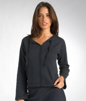 Danskin Brushed Cotton Tie Neck Top Loungewear