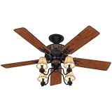 31109juTGcL. SL160  Factory Reconditioned Hunter HR20715 52 in Brittany Bronze Ceiling Fan with Light